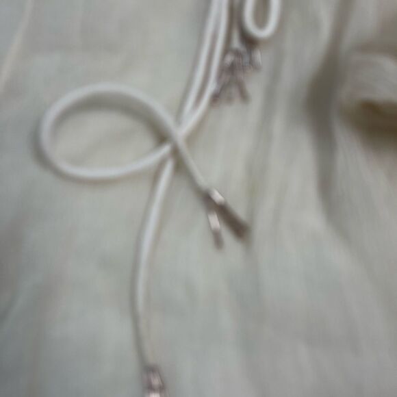 Free People sheer beige long sleeves blouse with gold sequins cuffs size Medium - Picture 14 of 15